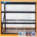 Medium duty industrial rack with wire mesh panel/powder coated black shelving with 4 shelves